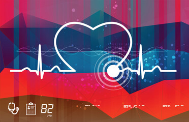 Heart ECG Abstract - Illustration
