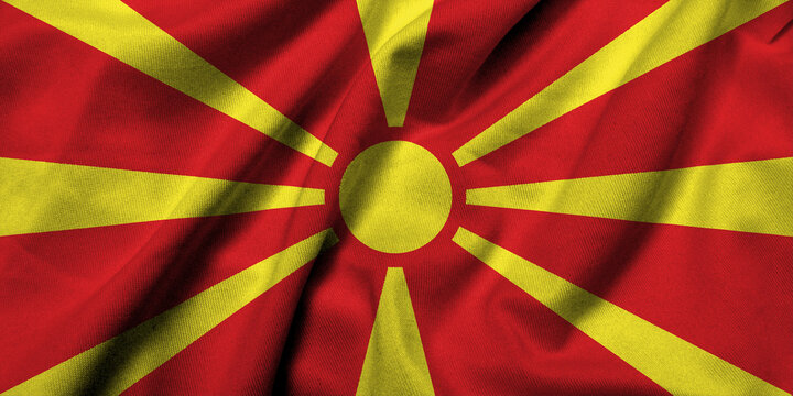 3D Flag of North Macedonia satin