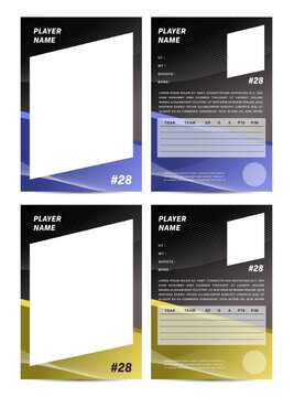 Sport player trading card frame border template design