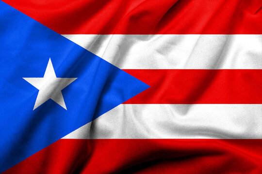3D Flag of Puerto Rico satin