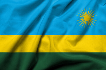 3D Flag of Rwanda satin