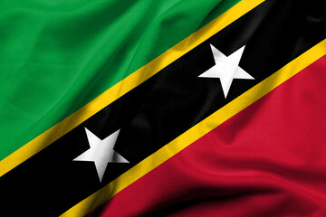 3D Flag of Saint Kitts and Nevis satin