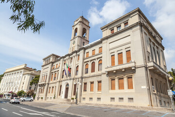 Fototapeta na wymiar City Hall of Imperia, Liguria, Italia on a sunny day