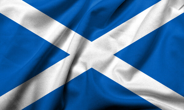 3D Flag of Scotland satin