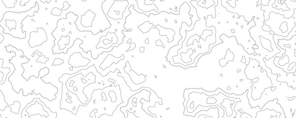 White topographic map background. Geographic abstract military patterns grid. The topo lines contour map with stylized height. Mountain trail terrain, terrain path. Vector illustration.