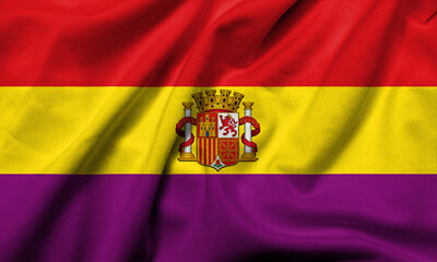 3D Flag of Spain (Second Republic 1931-1939) satin