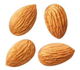 Collection of delicious almonds cut out