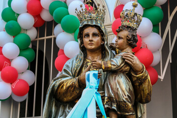 Sao Paulo, Brazil, August 19, 2007. Procession of the traditional feast dedicated to Our Lady of...