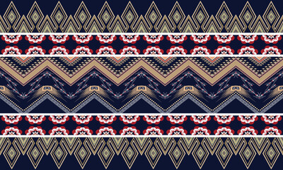 Geometric ethnic pattern vector background. seamless pattern traditional,Design for background, wallpaper, Batik, fabric, carpet, clothing and textile. Colorful ethnic pattern