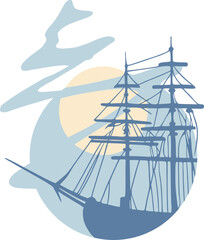 Design of vintage explorer ship