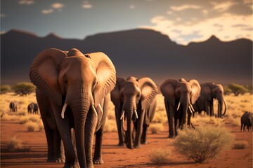 Fototapeta na wymiar Elephant in Africa, generative AI