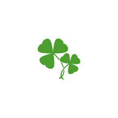 Green Shamrock illustration isolated on white. Good luck symbol. Clover three leaf flower. St Patrick day vector. Irish symbol.