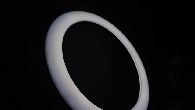 Stock footage of round lights videoed at night