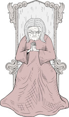 Creepy emperor in throne