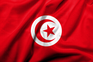 3D Flag of Tunisia satin