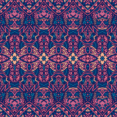 Tribal vintage abstract floral geometric ethnic seamless pattern ornamental