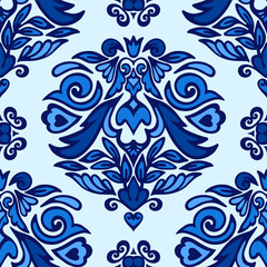 Damask seamless tiles vector Decoartive mosaic ceramic design