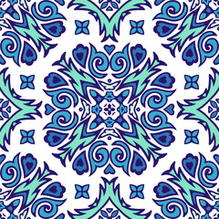 Gorgeous seamless mediterranean tile islamic background seamless pattern. Decoartive mosaic ceramic design