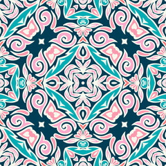 Abstract seamless ornamental vector pattern for fabric