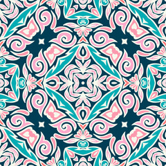Abstract seamless ornamental vector pattern for fabric