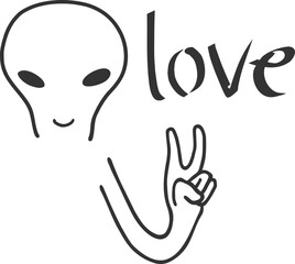 Alien love message