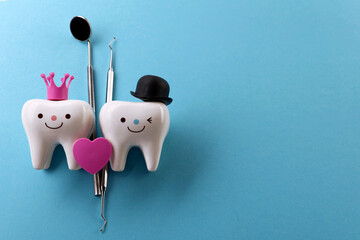 Dental health concept. Dentist day concept. Flat lay, top view, copy space for text.stomatology.