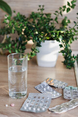 pills and vitamins, drinking water in morning omega and oil, maintaining health of body and soul. vitamin c, level of iron in blood. strength and activity