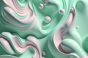 abstract pastel mint colored liquid design made by generative ai