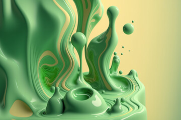 abstract pastel green liquid design made by generative ai