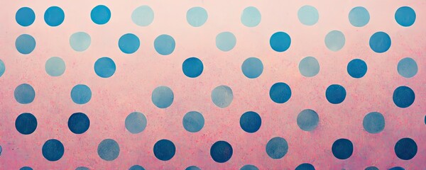 Fototapeta na wymiar Dotted pattern banner, blue dots on pink background, generative ai