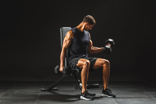 Male Model Working Out on Black