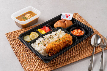 Korean food dishes Cheese Curry Rice