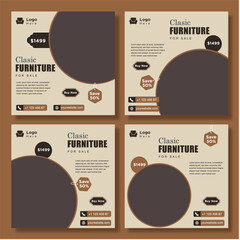 Classic post designs, social media multiple post design 