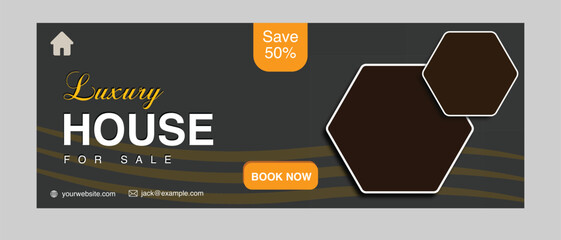 Social media or facebook cover design, modern cover template