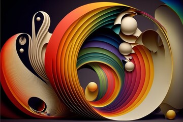 Fototapeta na wymiar Abstract swirls in orange, yellow, multicolour, background,illustration