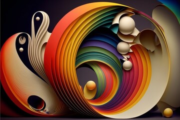 Abstract swirls in orange, yellow, multicolour, background,illustration