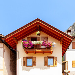 trentino typical house with beautiful balcony