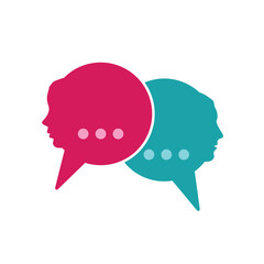 Speech bubbles circles heads