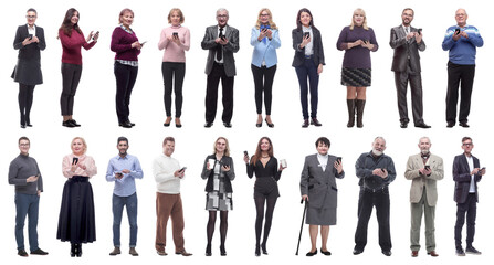 group of people holding phone in hand and looking at camera