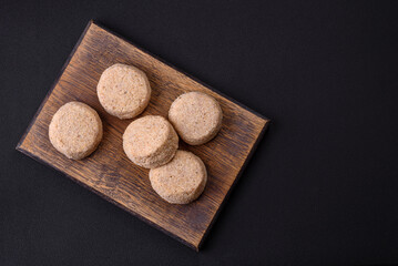 Raw falafel, a traditional oriental dish with spices and herbs