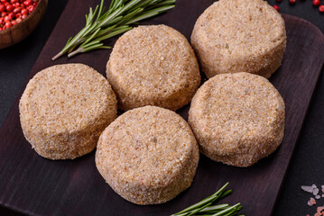 Raw falafel, a traditional oriental dish with spices and herbs