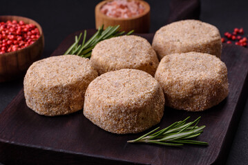 Raw falafel, a traditional oriental dish with spices and herbs