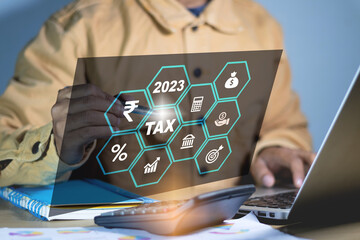 2023 income tax return file on digital screen