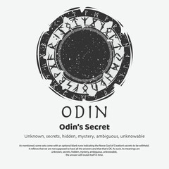 Viking Odin rune dark circle shield