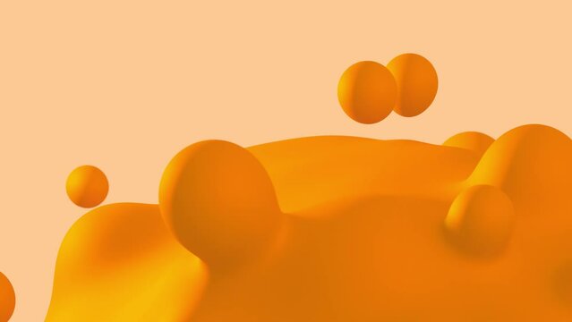 3D Animation - Abstract background of looping animated fluid orange shapes 