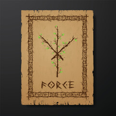 Tree branch bind rune pergament