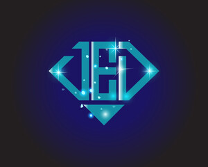 DED Logo letter monogram with diamond shape design template.
