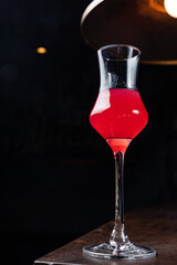 Beautiful and delicious alcoholic cocktails prepared at the bar by the bartender