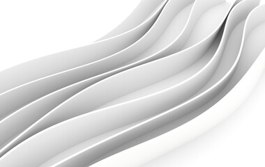 Abstract white waves 3d rendering. Modern minimal design