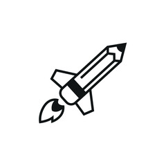 Rocket Pen Logo Template Illustration Design.
